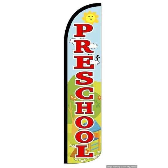 PRE SCHOOL Windless Flag (Hardware Not Included) |Advertisement /Business Flags | Feather Flag |