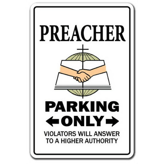PREACHER Aluminum Sign baptist preacher's Aluminum Signs minister church preach | Indoor/Outdoor | 14" Tall