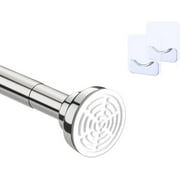 PREBENE 36-80" Adjustable Swivel Shower Curtain Rod, Electroplated Armoire Rod , with Holder