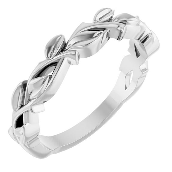 PRECIOUS STARS 14K White Gold Nature-Inspired Stackable Band