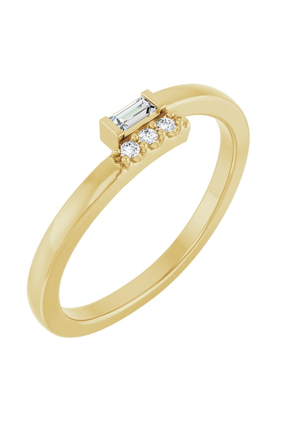 14K Yellow Gold .07 CTW Natural Diamond Stackable Ring