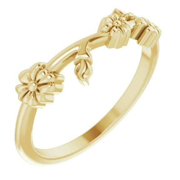 PRECIOUS STARS 14K Yellow Gold Floral Stackable Ring