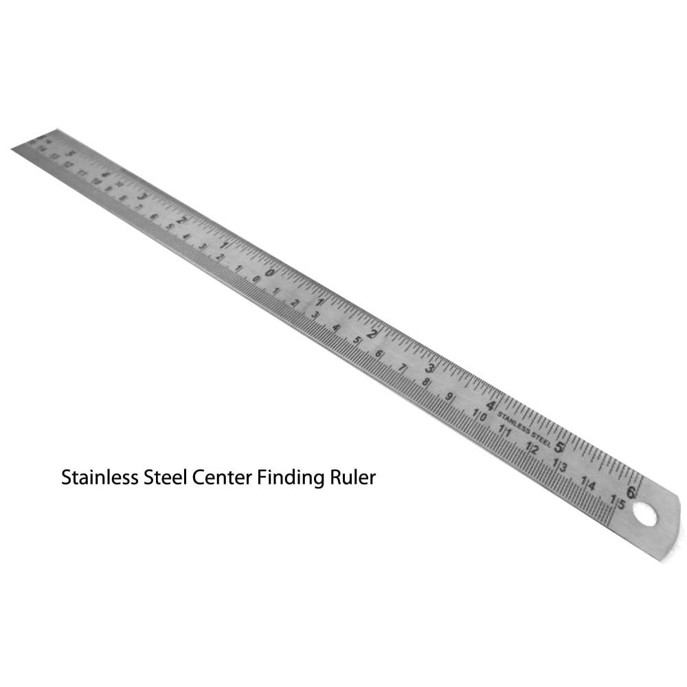 TOOLUSA PRECISE (2 Pack) 12" Stainless Steel Centering Ruler | Unique "0" Center Design | Dual 6" Measurements | Great Ruler for Designers & Students