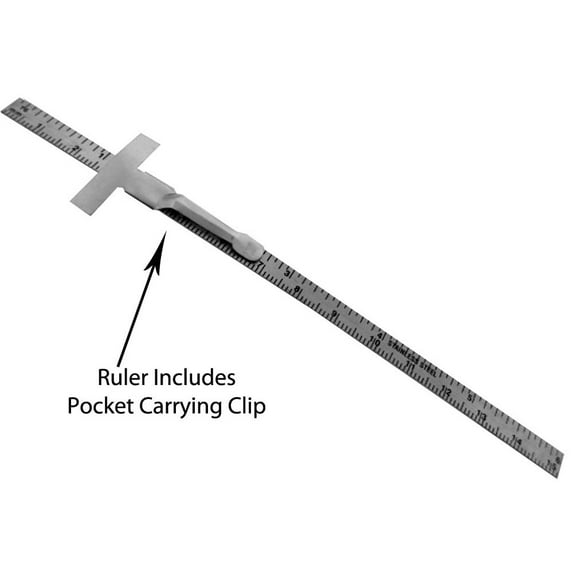 PRECISE (2 Pack) 6" (15.2 cm) Stainless Steel Pocket Ruler | Dual Measurement - Inches & Millimeters | Slender Design with Handy Pocket Clip