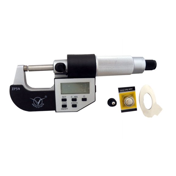 PRECISE Electronic Outside Micrometer | 2-Way Operation | LCD Display | Relative & Absolute Measurements | Moisture-Resistant | SR44, 1.5v Battery Included | Protetive Storage Box