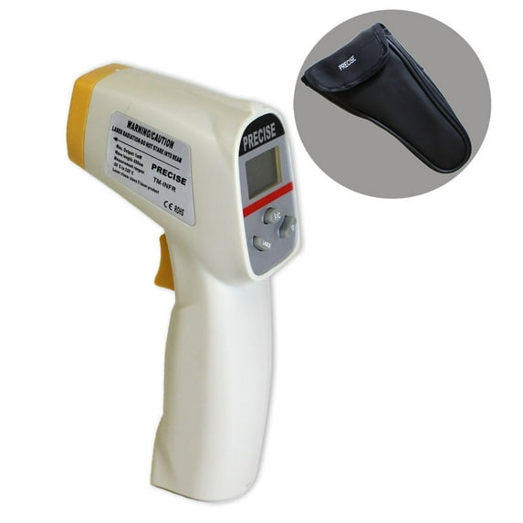 PRECISE Infrared Thermometer with Laser Pointer | 6" (15.2 cm) Gun-Type | Range: -20 to 320°C (-4 to 608°F) | Mechanic's Essential Tool | Includes Belt Pouch For Storing & Carrying