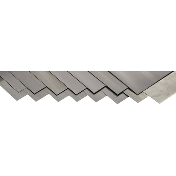 PRECISION BRAND Steel Flat Shim Assortments - Model: 16AF-15 Thickness: .001".0015".002".003".004".005".006".007".008".010".012".015".020".025".031" Length: 12" Width: 6" Package Qty: 15 CA3