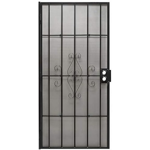 PRECISION SCREEN & SECURITY PROD 3818BK3068 Regal Series Black Steel Security Door, 38-1/2"W x 81-1/2"H