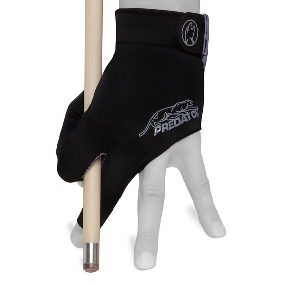 PREDATOR Second Skin Billiard Pool Cue GLOVE for Left Hand - Black w/Grey Logo - XXL