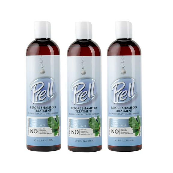 PRELL Before Shampoo Treatment for Dry, Damaged Hair, Color Safe, Damage Shield with Witch Hazel 12 fl.oz. - 3 Pack