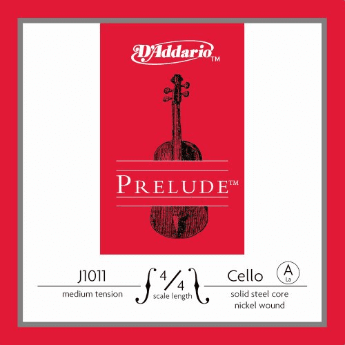 D'Addario Prelude Cello Single A String, 4/4 Scale, Medium Tension, Bulk 10-Pack