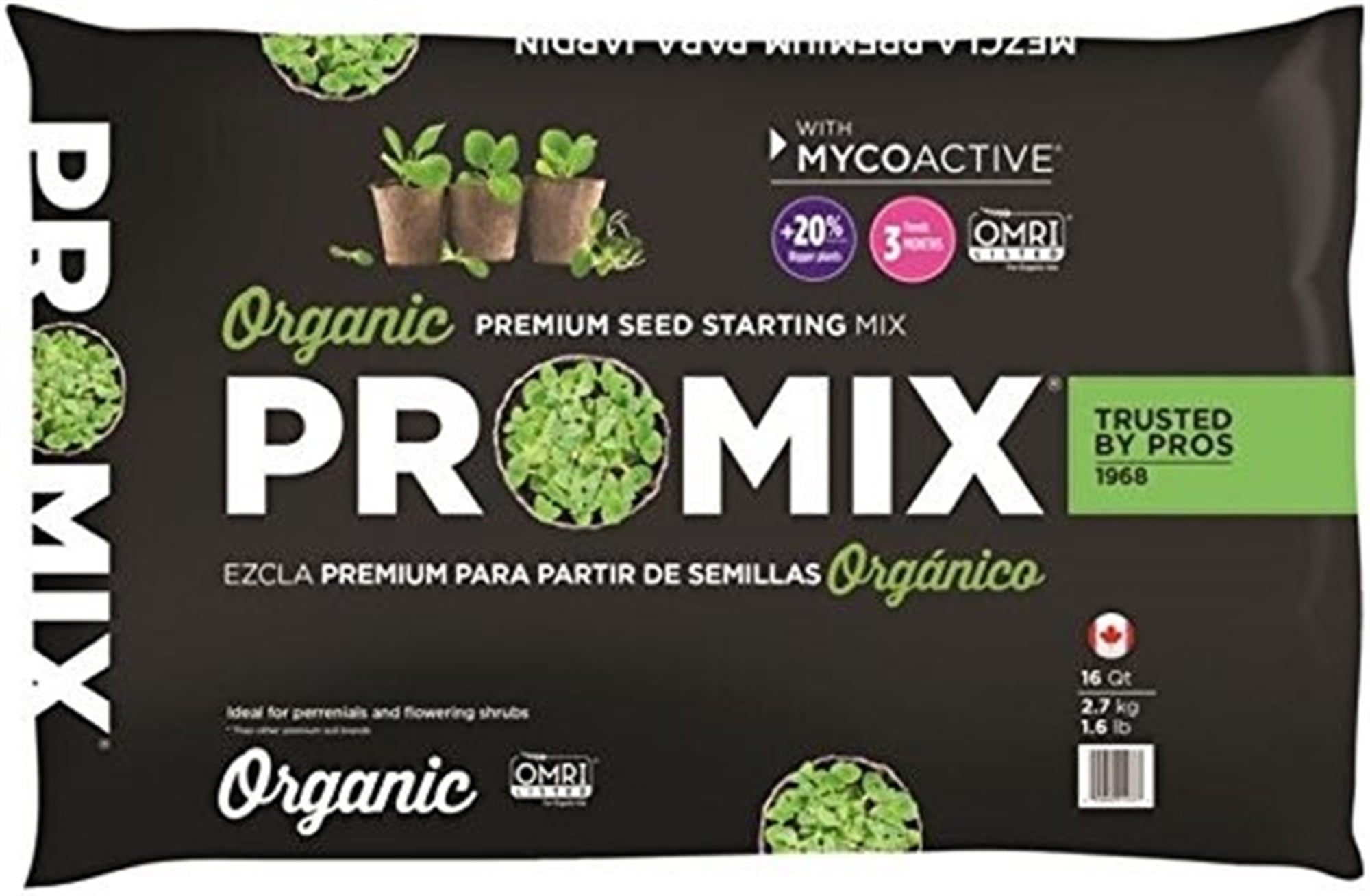 PREMIER HORTICULTURE PRO-MIX Organic Seed Starting Mix with MYCOACTIVE, 16 Quart
