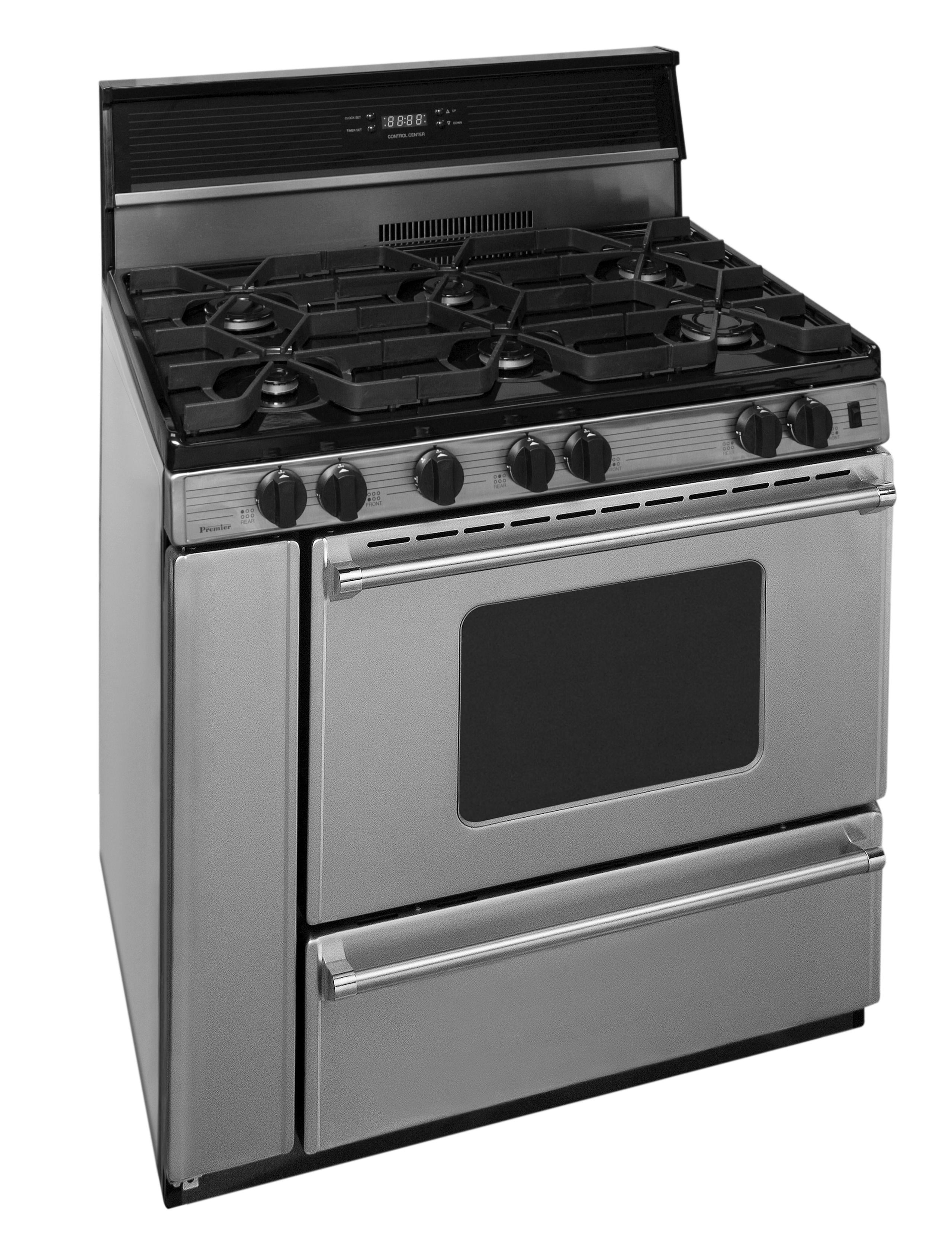 Premier 36'' Stainless Steel Freestanding Gas Range with Griddle
