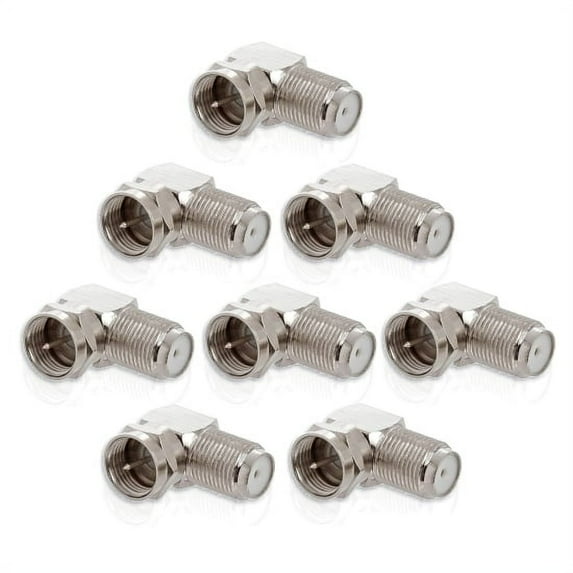 PREMISA™ F-TYPE RIGHT ANGLE ADAPTER 90° FEMALE F TO MALE F CONNECTOR (10 PACK)