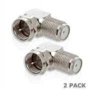 PREMISA™ F-TYPE RIGHT ANGLE ADAPTER 90° FEMALE F TO MALE F CONNECTOR (2 PACK)