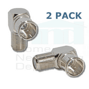 PREMISA™ PUSH-ON ADAPTER FEMALE F THREADED 90° TO MALE F PUSH-ON CONNECTOR (2 PACK)