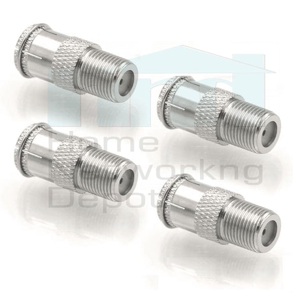 PREMISA™ PUSH-ON ADAPTER FEMALE F THREADED TO MALE F PUSH-ON CONNECTOR (4 PACK)