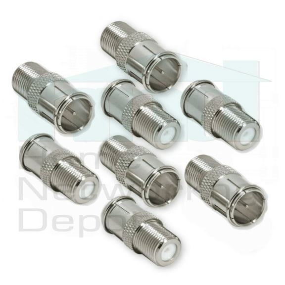 PREMISAâ„¢ PUSH-ON ADAPTER FEMALE F THREADED TO MALE F PUSH-ON CONNECTOR (8 PACK)