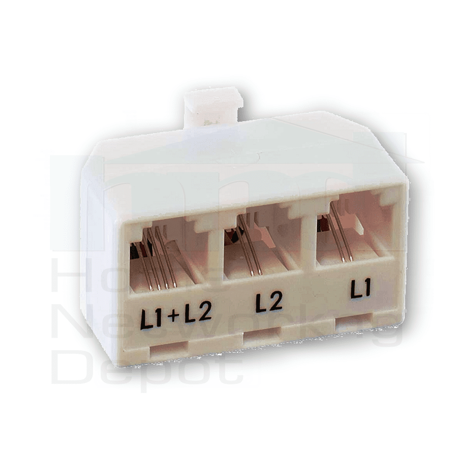 PREMISA™ TELEPHONE JACK ADAPTER WHITE FOR 2TELEPHONE NUMBER SEPARATION