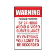 thumbnail image 1 of PREMISES PROTECTED BY 24H AUDIO & VIDEO Decal surveillance camera | Indoor/Outdoor | 7" Tall | Security Decal Office Warning Decal, Office, Business | SignMission, 1 of 4