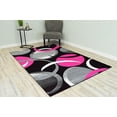 thumbnail image 1 of PREMIUM 3D Effect Hand Carved Thick Modern Contemporary Abstract Area Rug Design 1062 Pink 4' X 5'3'', 1 of 11