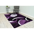 thumbnail image 1 of PREMIUM 3D Effect Hand Carved Thick Modern Contemporary Abstract Area Rug Design 1062 Purple 9'2''x12'5'', 1 of 10