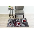 thumbnail image 1 of PREMIUM 3D Hand Carved Modern 2X3 2x4 Rug Contemporary 1504 Gray Grey Red, 1 of 11