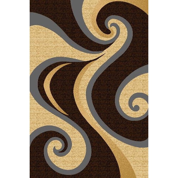 PREMIUM 3D Hand Carved Modern 2x3 2x4 Rug Contemporary 327 Brown Beige Smoke