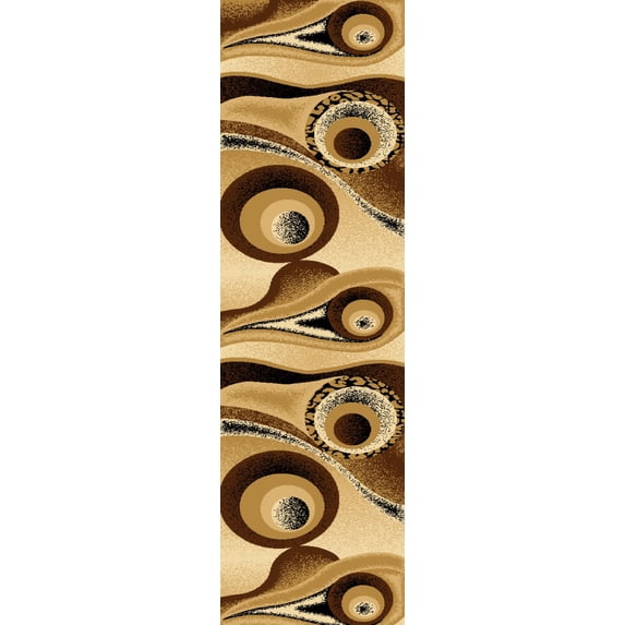 PREMIUM 3D Hand Carved Modern 2x7 2x8 Runner Rug Contemporary 1504 Chocolate Brown
