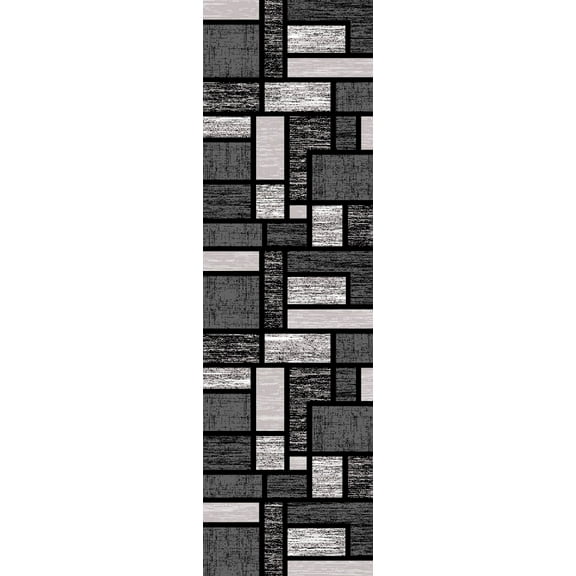 PREMIUM 3D Hand Carved Modern 2x7 2x8 Runner Rug Contemporary 3995 Gray Grey