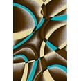 thumbnail image 1 of Premium 3D Hand Carved Modern 8X10 8X11 Rug Contemporary 2305 Brown Turquoise, 1 of 8