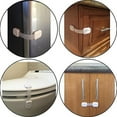 thumbnail image 1 of PREMIUM Adjustable Child Safety Locks - Latches to Baby Proof Cabinets, Drawers, Fridge, Oven, Dishwasher, Toilet Seat - with 3M Adhesive - No Tools or Drilling - 6x Pack white, 1 of 3
