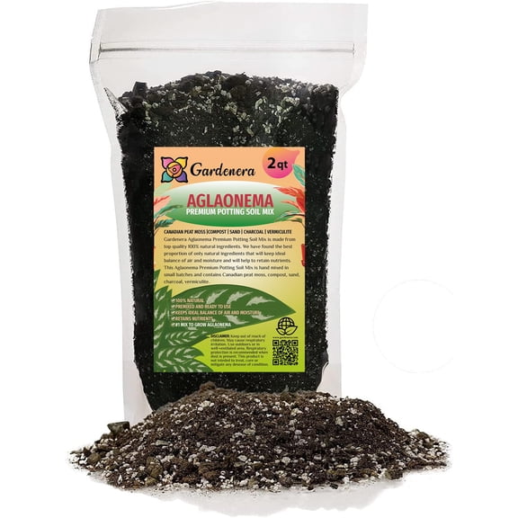 β PREMIUM Aglaonema Plant Potting Soil by Gardenera Labs - Infuse Your Space with Vibrant Leaves and Lively Vitality - 2 QUART