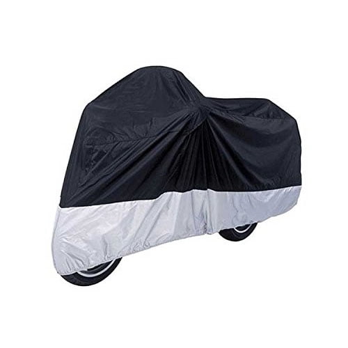 PREMIUM All Season Black Waterproof Sun Motorcycle Cover Fits Large Scooters up to 110" Length (windproof Buckles)