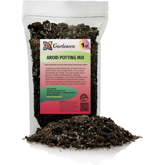 PREMIUM Aroid Potting Mix - Soil Free Blend for Aroids - Growing Medium for House Plants by://N  LOVA - (1 Quart Bag)