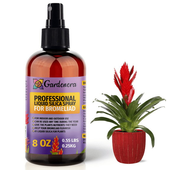 ⭐ PREMIUM Bioavailable Silica Fertilizer for Bromeliad – 8oz – Ideal for Hydroponics & Soil – Healthier Plants with Strong Stalks - SPRAY