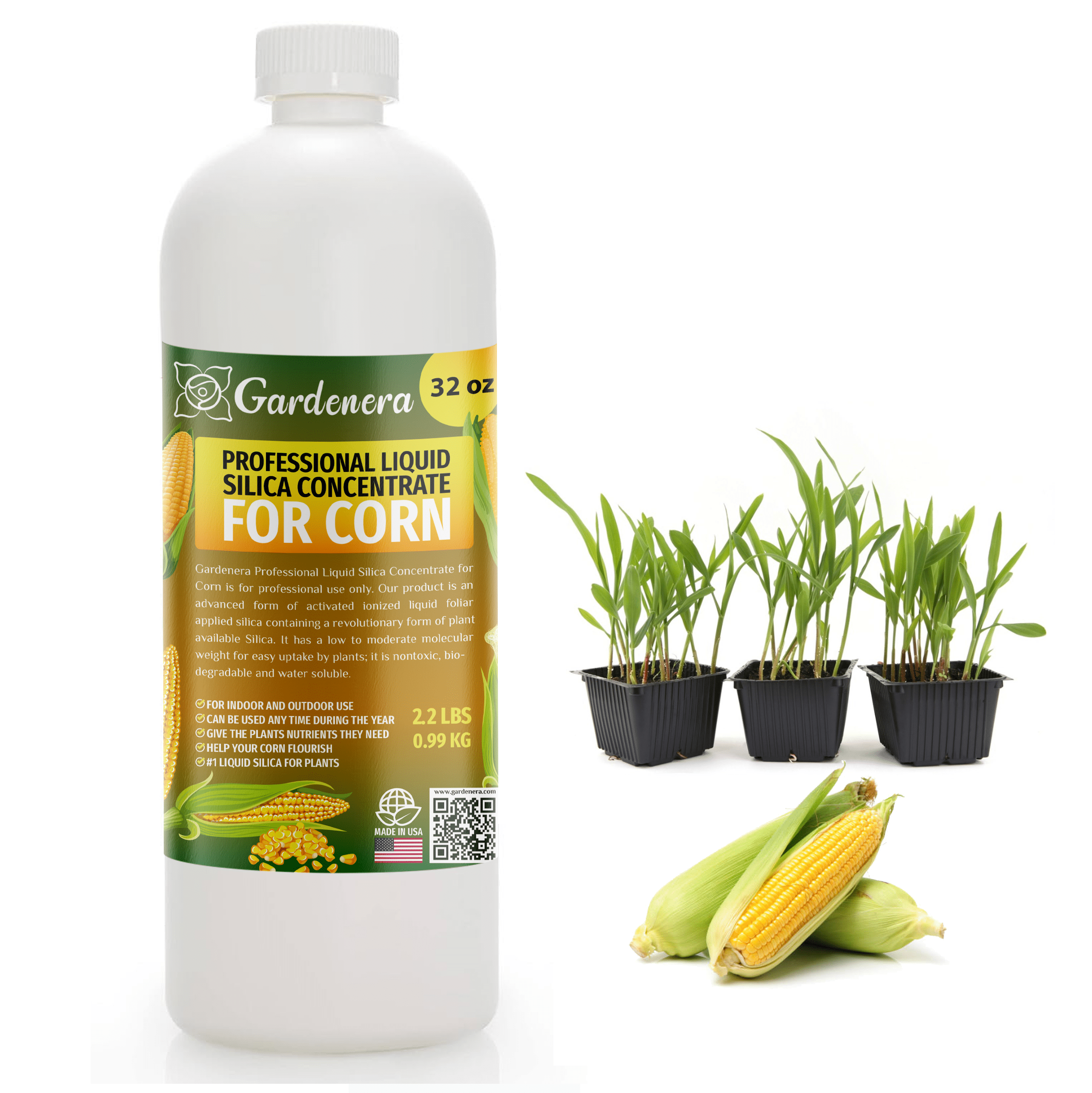 PREMIUM Bioavailable Silica Fertilizer for Corn  32oz  Ideal for  Hydroponics & Soil  Healthier Plants with Strong Stalks - CONCENTRATE