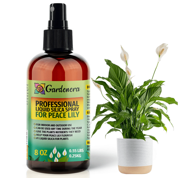 ⭐ PREMIUM Bioavailable Silica Fertilizer for Peace Lily – 8oz – Ideal for Hydroponics & Soil – Healthier Plants with Strong Stalks - SPRAY