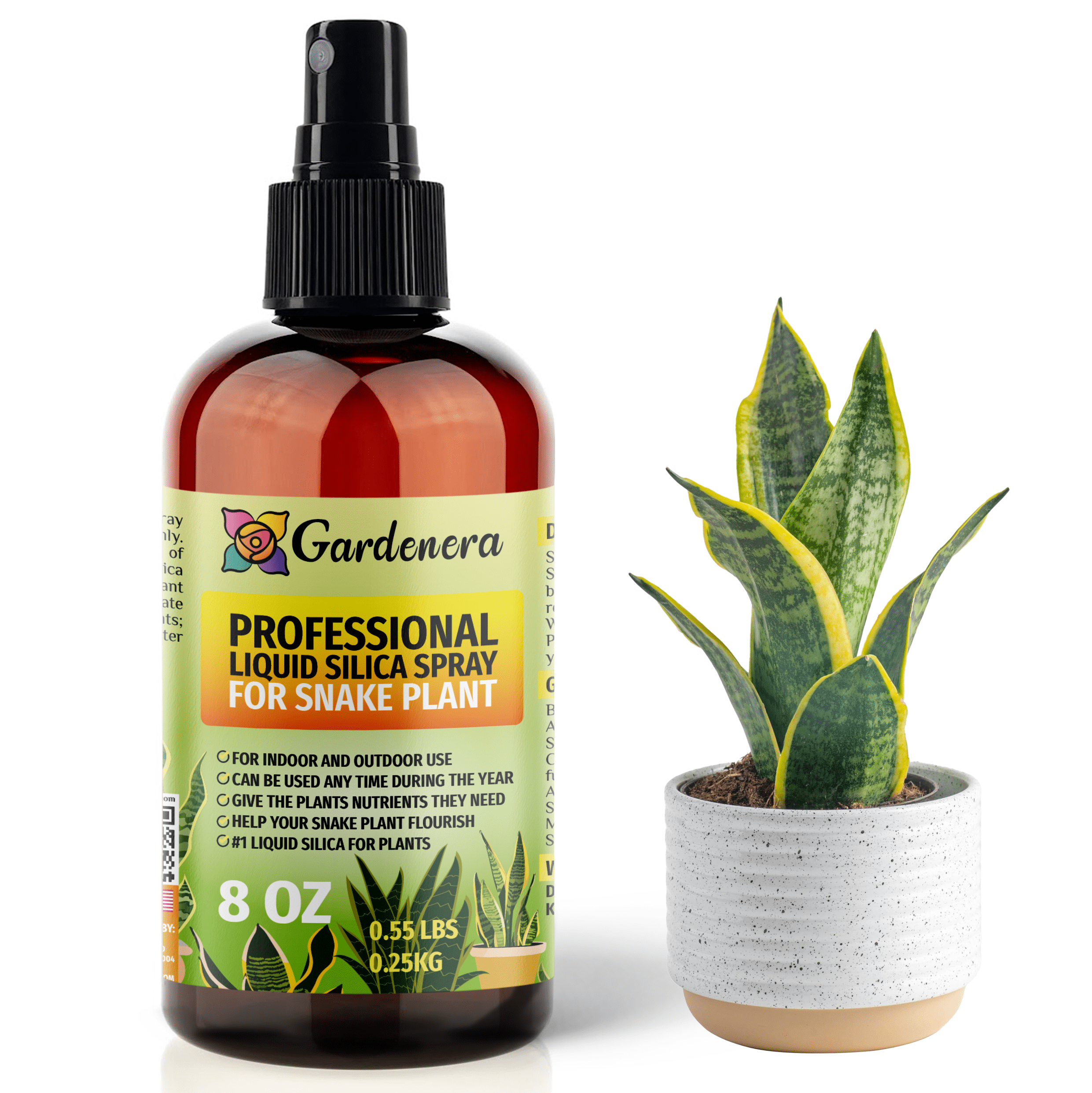 PREMIUM Bioavailable Silica Fertilizer for Snake Plant  8oz  Ideal for  Hydroponics & Soil  Healthier Plants with Strong Stalks - SPRAY