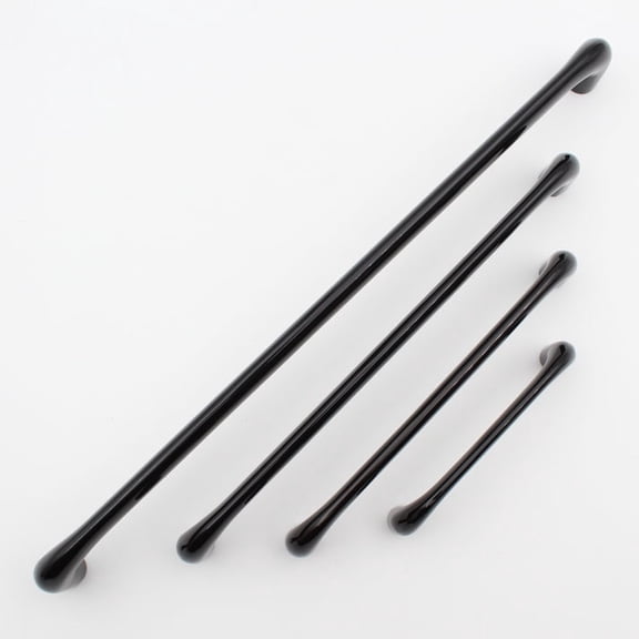 PREMIUM Black shiny Modern Solid Long Pull Bar Handles For Doors Cabinets Cupboards Drawers Appliance Pulls, (Black, Size - 13.2 Inch)