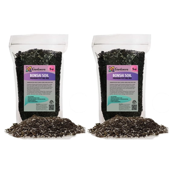 ⭐ PREMIUM Bonsai Soil Potting Mix by Gardenera - Optimal Balance for Healthy Bonsai Growth and Nutrient Retention - 10 QUART