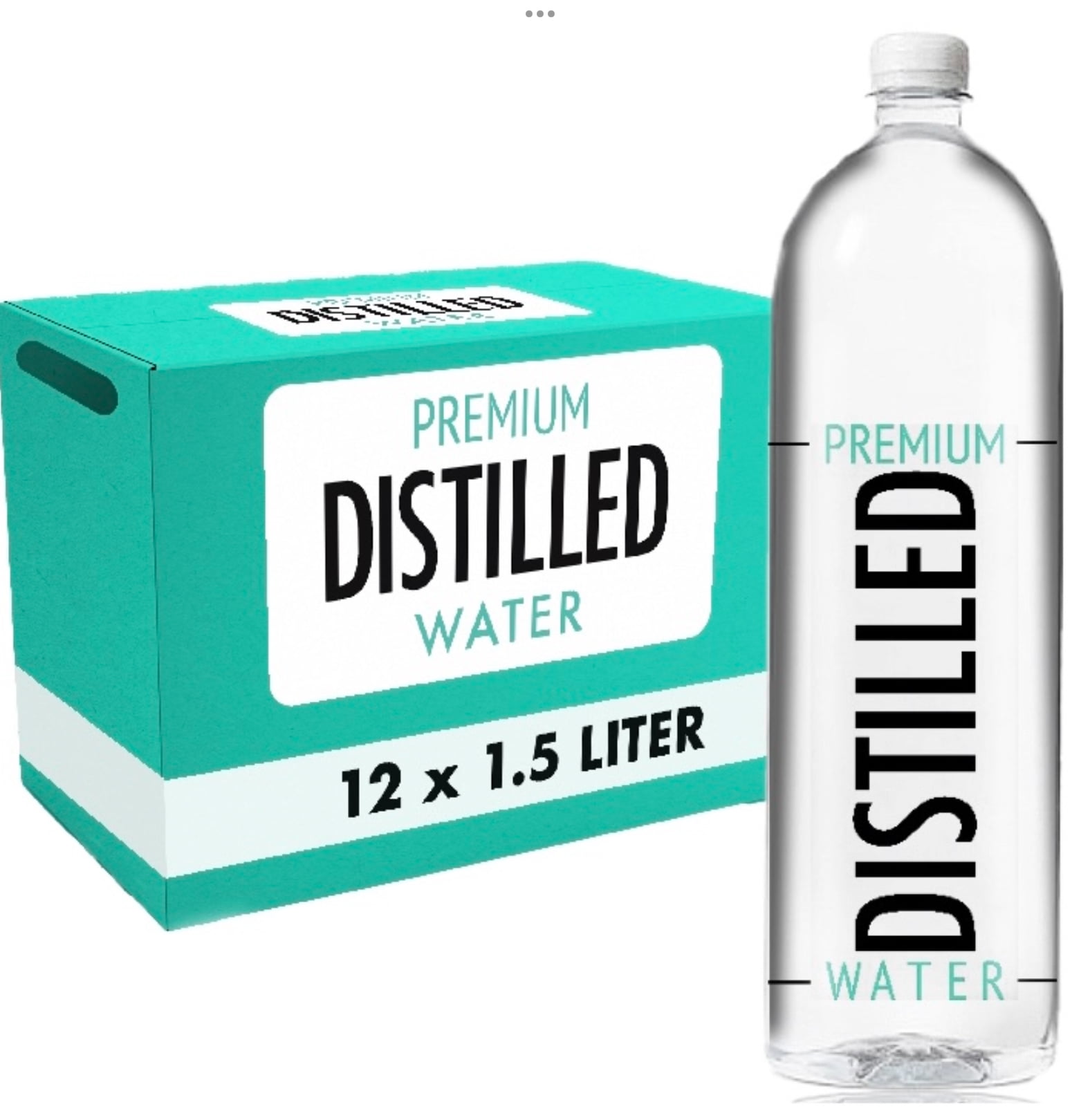 PREMIUM DISTILLED WATER 1.5 Liter/ 50.7oz Big bottles 12 pack Big