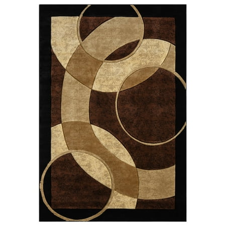 Premium Hand Carved Abstract Modern Rug Contemporary Colorful Thick Carpet Design 1052 (5'2"x7'5",Brown)
