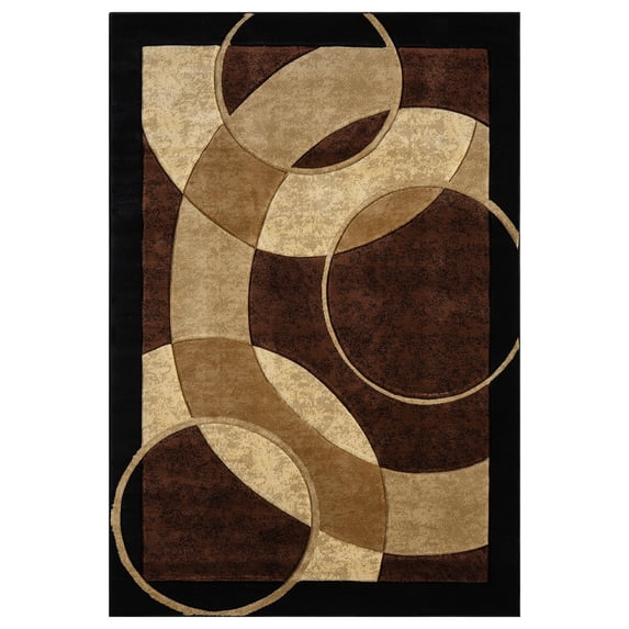 Premium Hand Carved Abstract Modern Rug Contemporary Colorful Thick Carpet Design 1052 (5'2"x7'5",Brown)