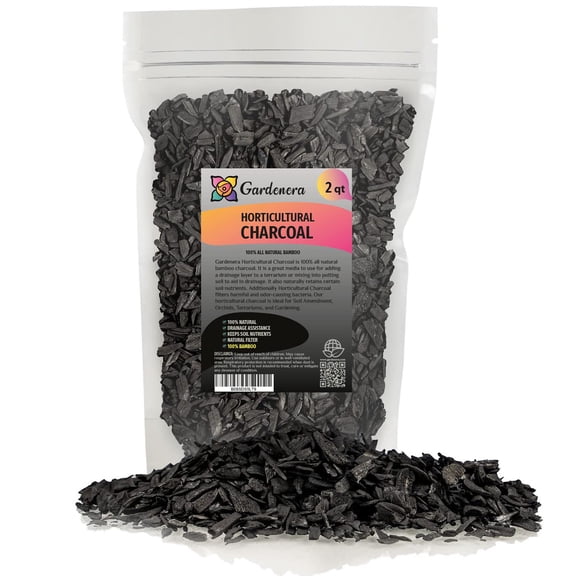 Gardenera Labs - 2 Quart - Premium Horticultural Charcoal for Indoor Plants | Black Diamond Soil Amendment for Orchids, Terrariums, and Gardening