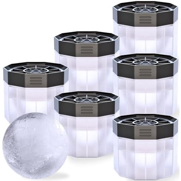 PREMIUM Ice Ball Molds (6-Pack), BPA Free 2.5 Inch Ice Spheres. Slow Melting Round Ice Cube Maker for Whiskey and Bourbon