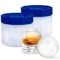 thumbnail image 1 of PREMIUM Ice Ball Molds, Round 2.5 Inch Ice Spheres. Stackable Slow Melting Round Ice Cube Maker for Whiskey and Bourbon (2, Blue), 1 of 8