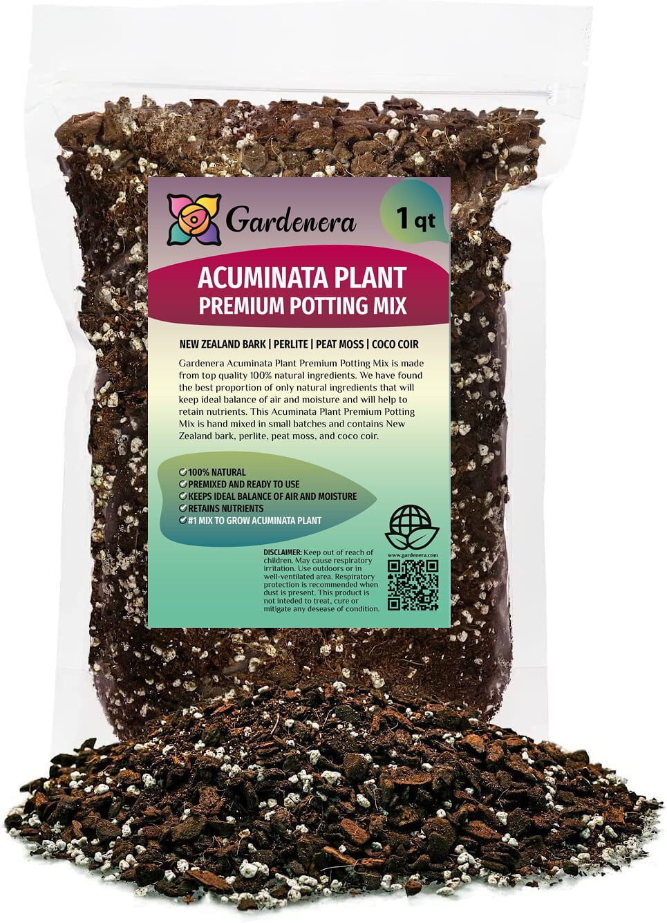 ⭐ PREMIUM Monstera Acuminata Potting Mix - Hand-crafted for Optimal Nutrient Absorption by Gardenera - 1 Quart