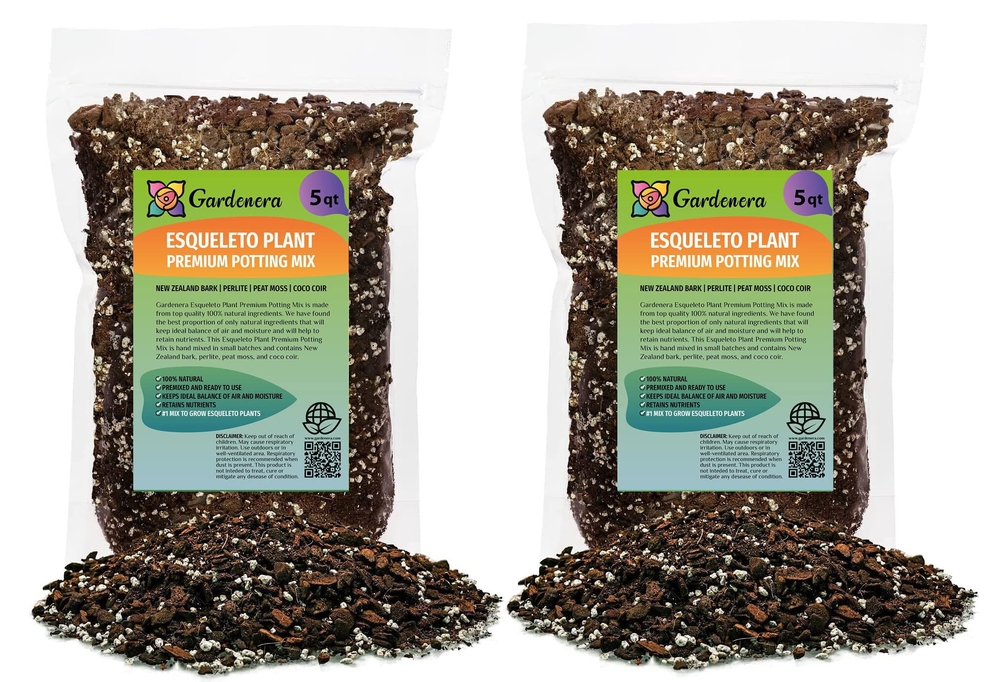 ⭐ Gardenera Labs Monstera Esqueleto Planting Mix - Promotes Steady Growth and Healthy Leaves - 10 Quart (2 Bags of 5 Quart)