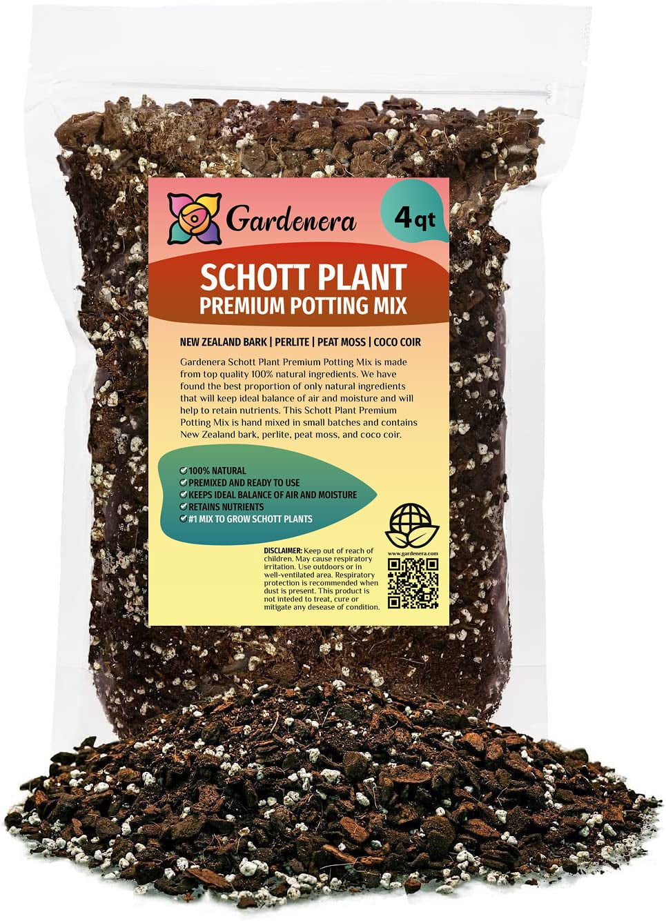 ⭐ PREMIUM Monstera Lechleriana Schott Soil Blend - Specially Designed to Meet Your Plant's Unique Needs by Gardenera Labs - 4 Quart